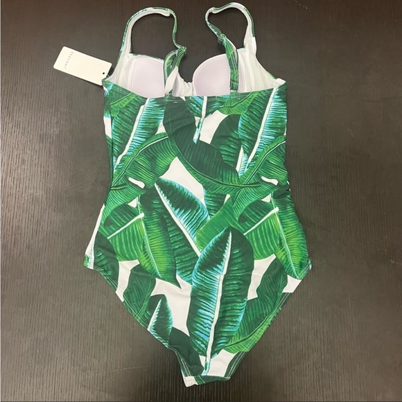 ❣️🆕Ekouaer Ruched Front Palm Leaves Printed One Piece Swimsuit❣️ - Picture 10 of 10